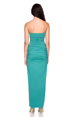 angled wire strapless dress
