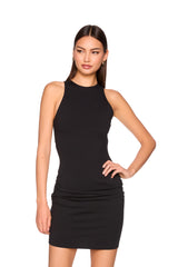 racer gathered mini dress