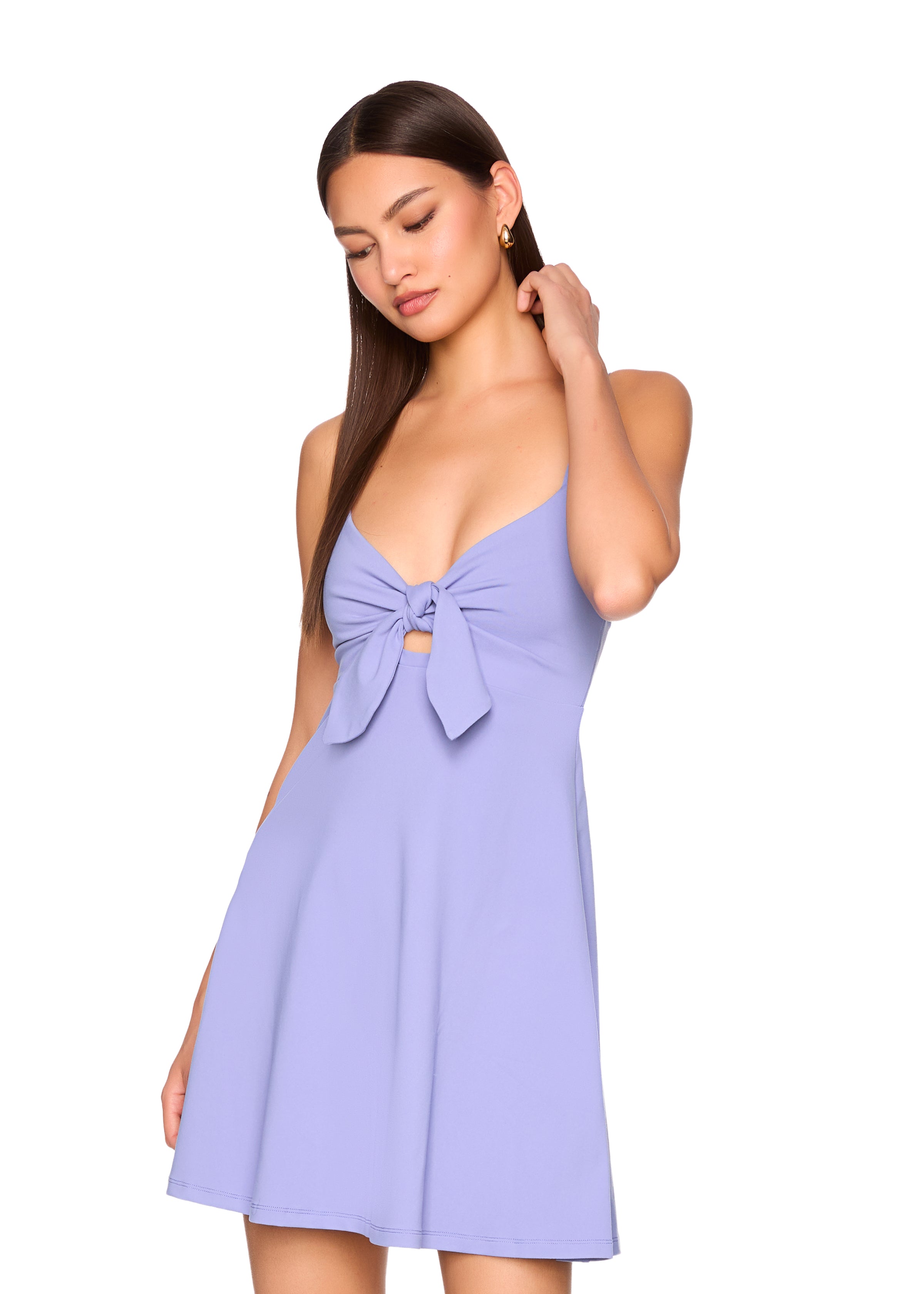 tie front a line dress