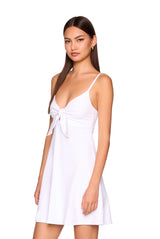 tie front a line dress
