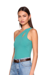 cross strap one shoulder top