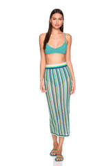 stripe sweater midi skirt