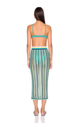 stripe sweater midi skirt