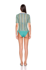 stripe sweater collar shirt