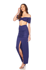 gathered off the shoulder micro top