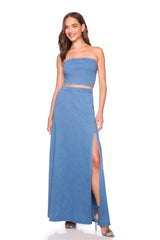 stretch denim tube