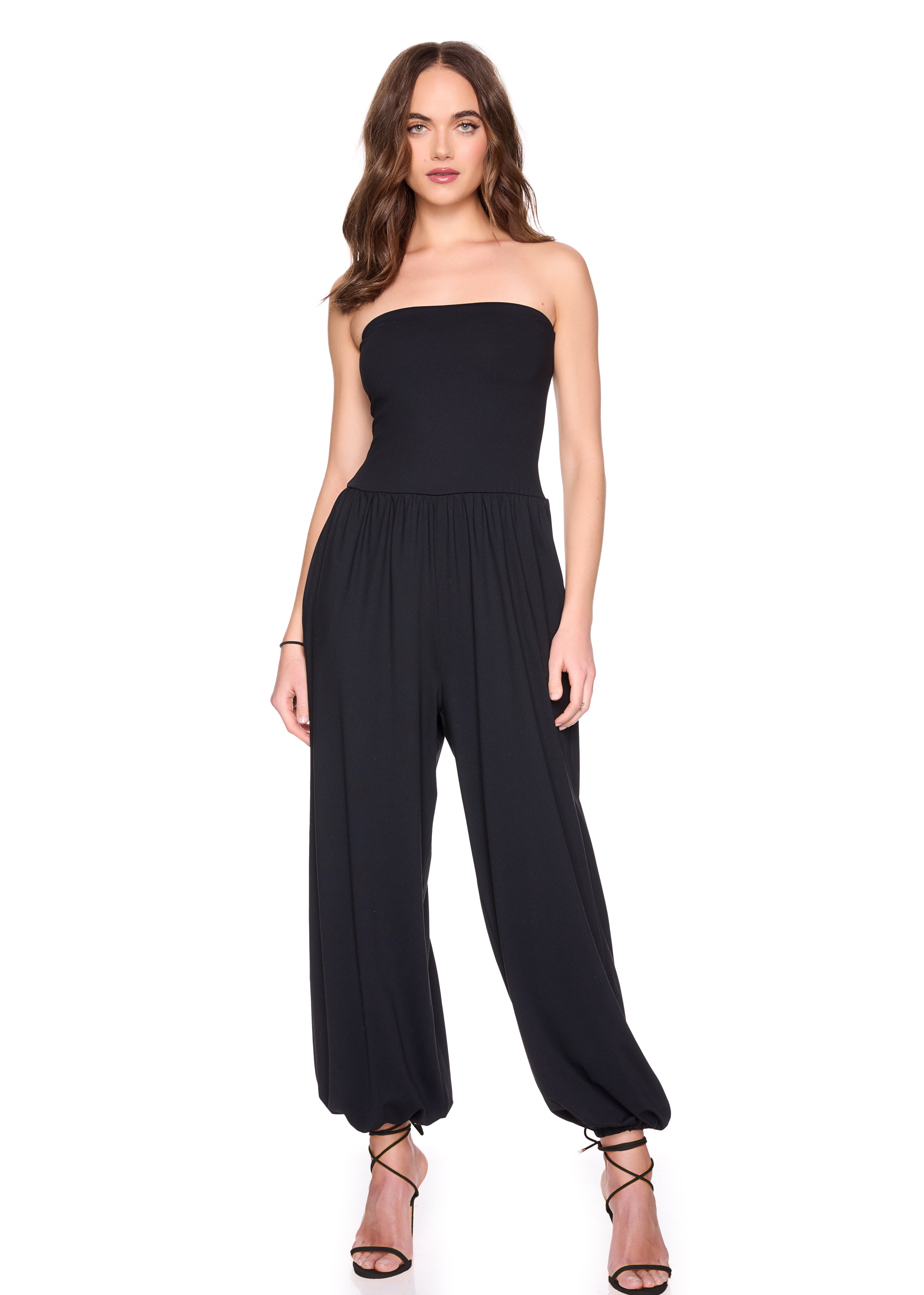 tube gathered ankle jumpsuit