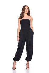 tube gathered ankle jumpsuit