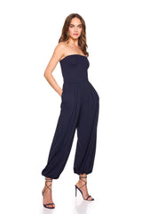 tube gathered ankle jumpsuit