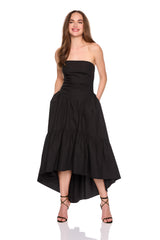 poplin tube high low dress