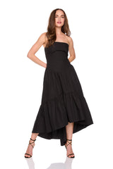 poplin tube high low dress