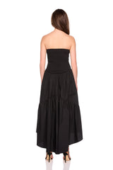 poplin tube high low dress