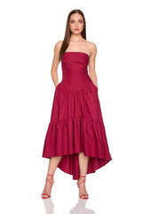 poplin tube high low dress