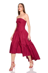 poplin tube high low dress