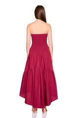poplin tube high low dress