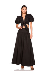 poplin drop waist skirt