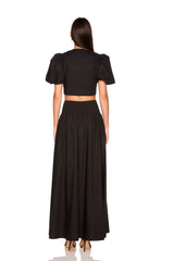 poplin drop waist skirt