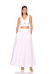 poplin drop waist skirt