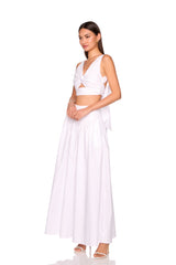 poplin drop waist skirt