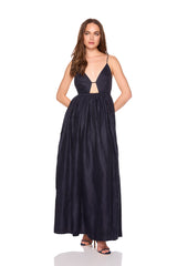 solid linen empire waist dress