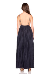 solid linen empire waist dress