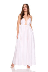 solid linen empire waist dress