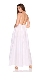 solid linen empire waist dress