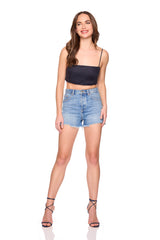 solid linen tie back top