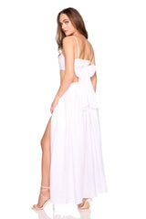solid linen tie back top
