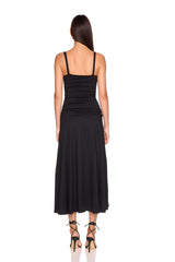 low gathered string dress
