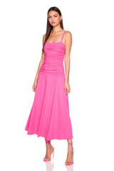 low gathered string dress