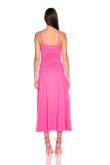 low gathered string dress