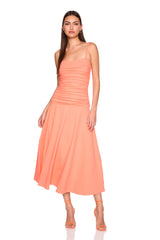low gathered string dress