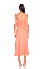 low gathered string dress