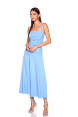 low gathered string dress