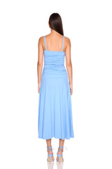 low gathered string dress