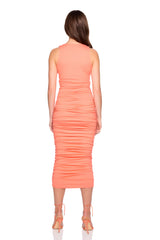 square wire gathered tank dress
