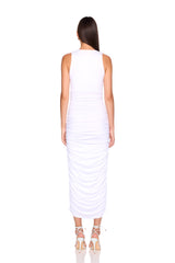 square wire gathered tank dress