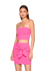 tied front mini skirt
