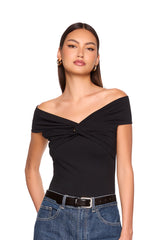 off shoulder twist top