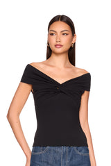 off shoulder twist top
