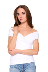 off shoulder twist top