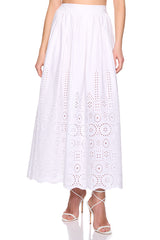 embroidered poplin skirt