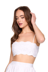 embroidered poplin micro string top