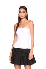 knit poplin tube drop waist dress