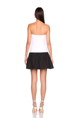 knit poplin tube drop waist dress