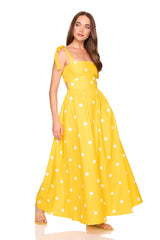 polka dot poplin tie strap maxi dress