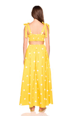polka dot poplin tie strap maxi dress