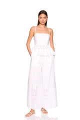embroidered poplin string peplum top