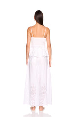 embroidered poplin string peplum top